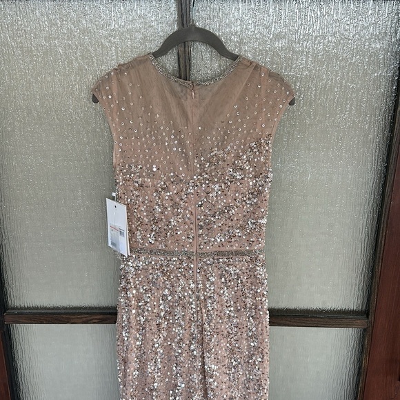 Ms Duggal EMBELLISHED ILLUSION HIGH NECK CAP SLEEVE GOWN size 2 NEW $498 spring - Picture 11 of 13